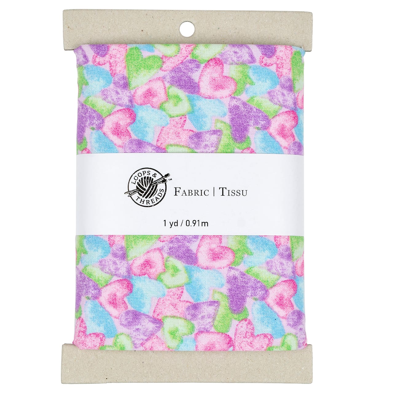 Multicolor Hearts Cotton Fabric Bundle by Loops &#x26; Threads&#x2122;